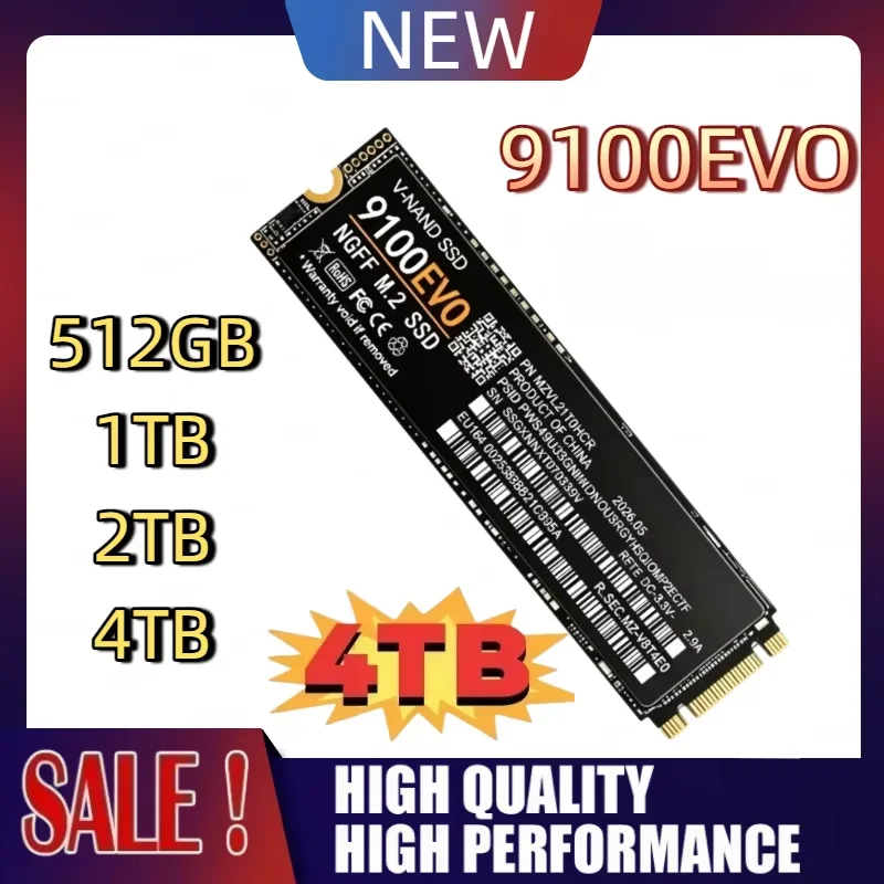 New 9100 EVO M.2 2280 NGFF PCIe 3.0 SSD Internal Solid State Drive 4TB For Laptop Desktop Gaming PC Storage