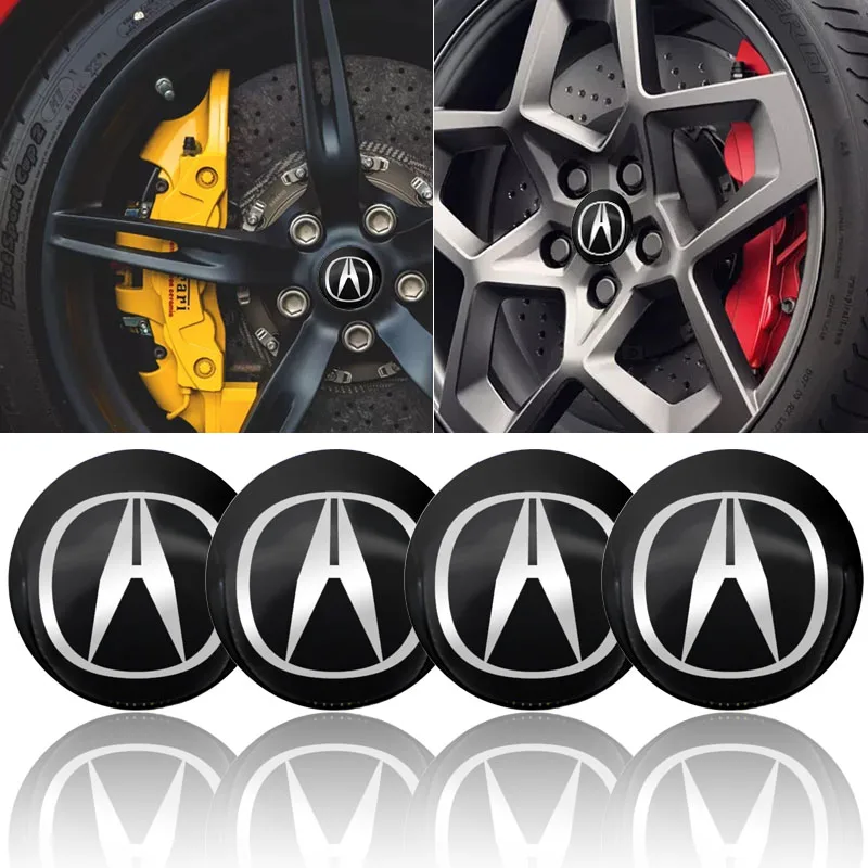 

4pcs 56mm Car Wheel Center Hub Cap Badge Logo Emblem Decal Wheel Sticker For Acura RL Integra ILX TL TLX MDX RDX Car Accessories