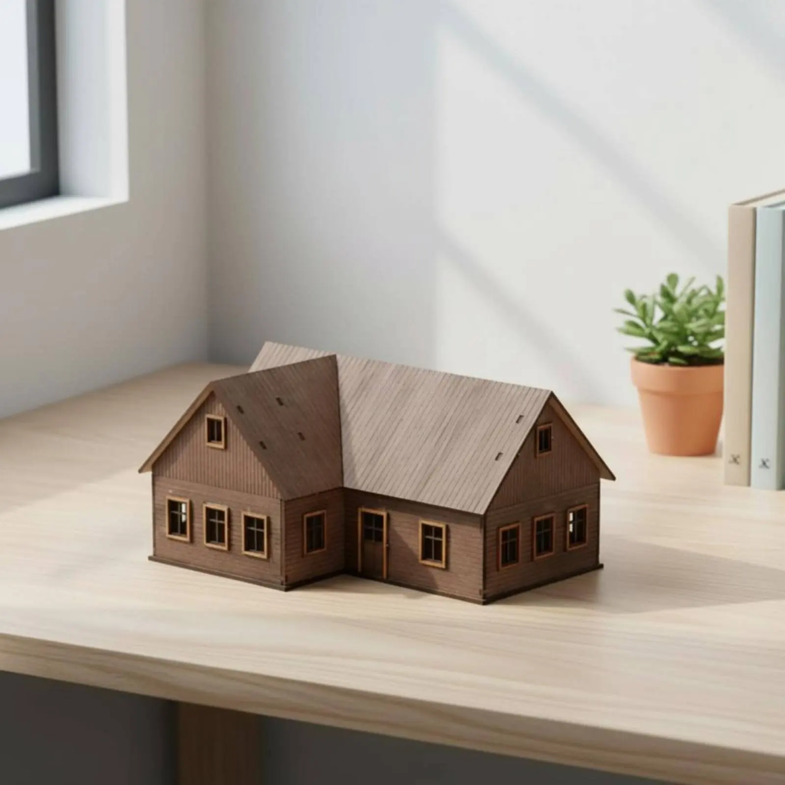 Eastern European Town House Model Handmade Gift 1:72 Scale House Kit Miniature Scene Scenery Removable Roof Hobby Supplies