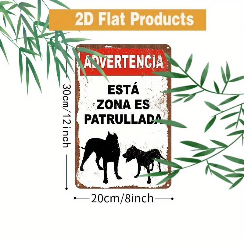 2D Flat 1pc of Vintage Metal Sign - Spanish 