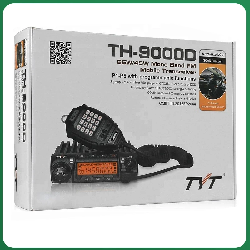 TYT TH-9000D Plus Mobile Station Car Radio VHF 136-174MHz or 220-260MHz or UHF 400-490MHz Long Rnge 60W/45W 200 CH High Capacity