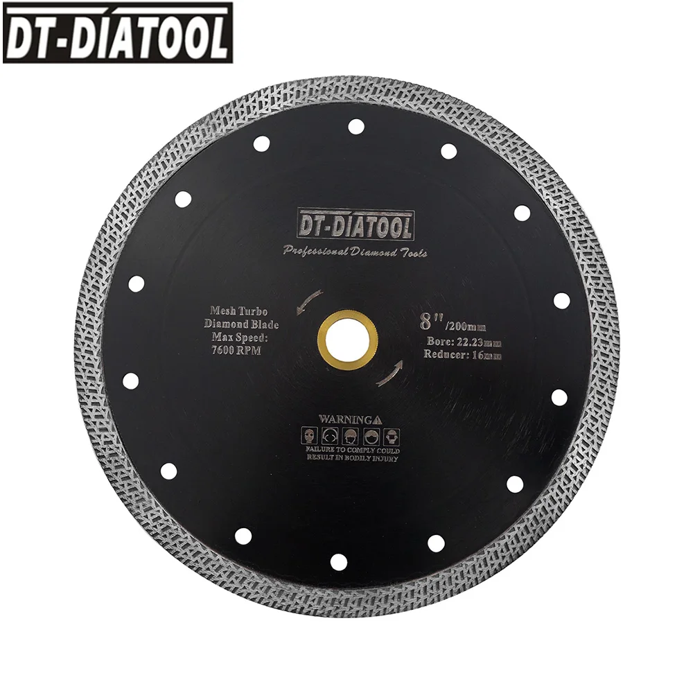 DT-DIATOOL 1pc 4-9inch Saw Hot-pressed Sintered Diamond Cutting Disc Mesh Turbo Diamond Saw Blade Granite Marble Tile Ceramic