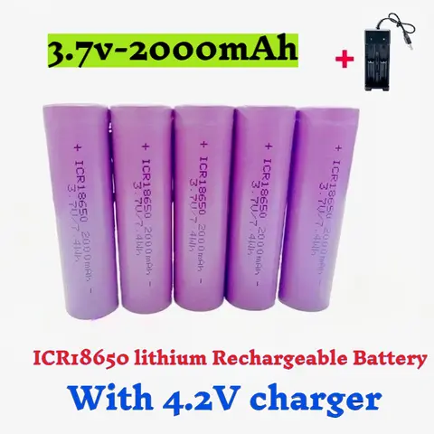 2024 100 % uppladdningsbart litiumbatteri 18650 Batteri 3,7 V 3400 mAh 34 B för USB-laddningslampa, original, nytt NCR18650B 8 best sales litiumbatteri 18650 - №4