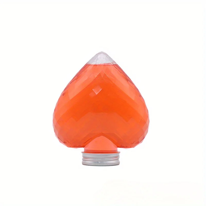 10pcs Internet Celebrity Disposable Milk Tea Cup Bottle 10.14oz Cute Juice Drink Bottle Heart-shaped Takeaway Commercial Bottle