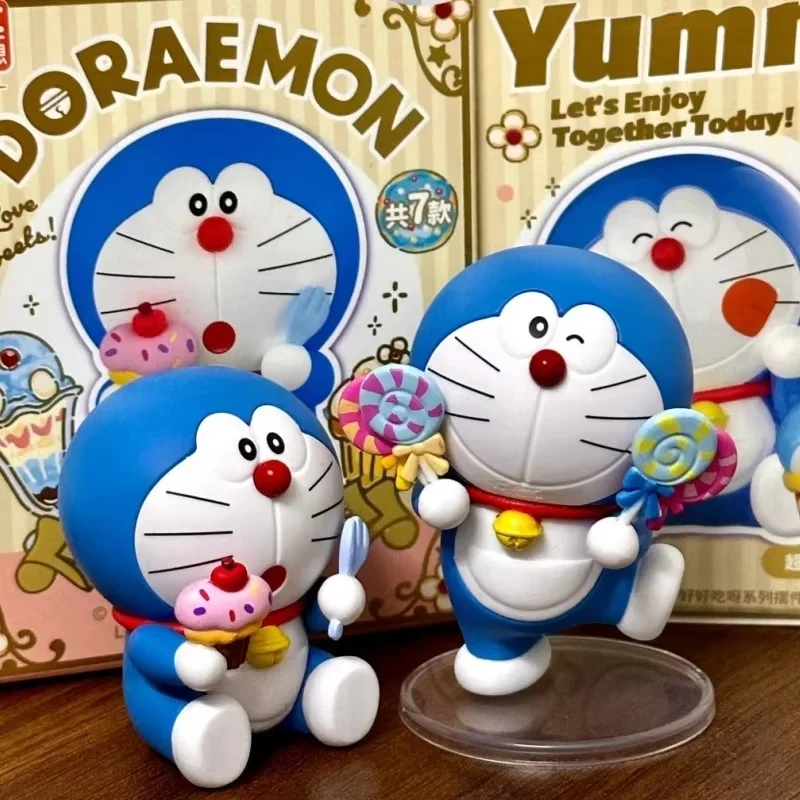 Figuras de la serie Doraemon So Delicious de Anime auténtico, caja ciega, muñeco de Anime Kawaii, figura de acción, juguetes sorpresa, regalo de cumpleaños para niña