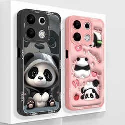 For Redmi Note 13 Pro Case Cute Panda Soft Liquid Silicone Anti Choc Phone Back Cover For Xiaomi Redmi Note13 13Pro 4G 5G Funda