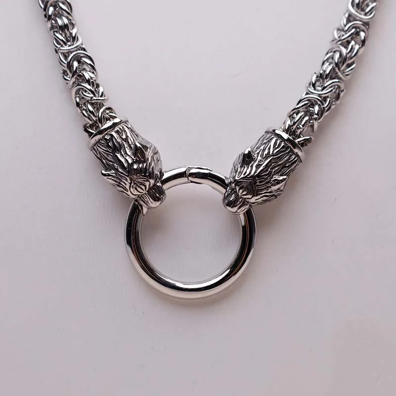 Men Domineering Stainless Steel Tiger Head Pendant Necklace, Street Hip‑Hop Thick Chain Cool Retro Punk Necklace Jewelry Gift fo
