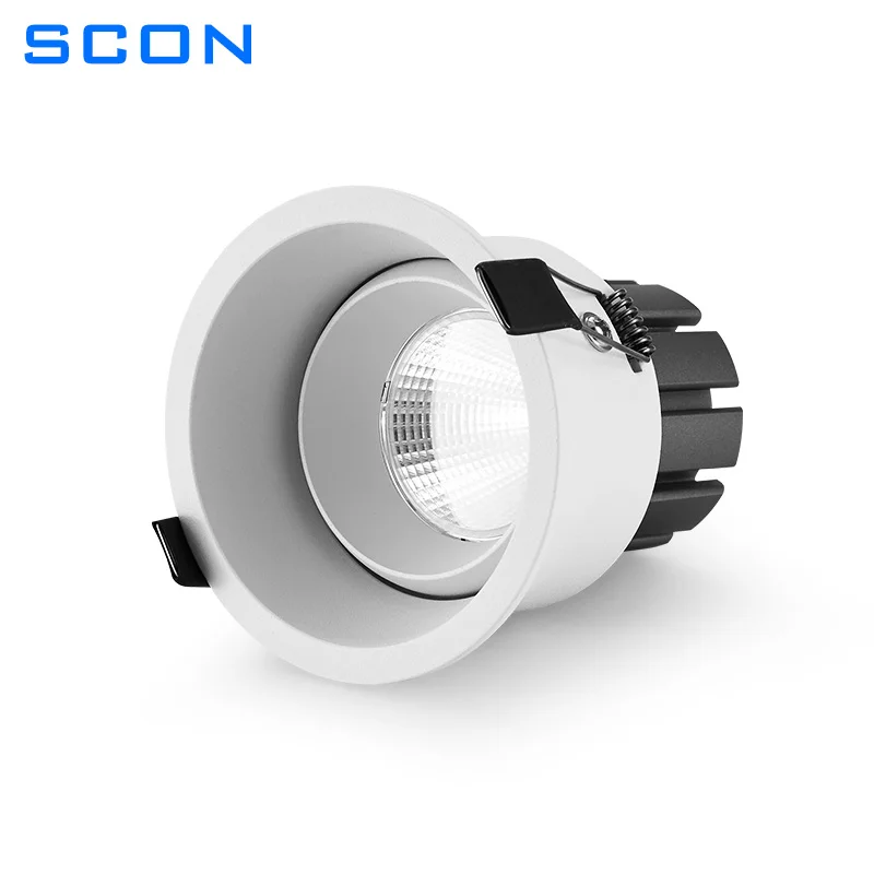 SCON LED Downlight 5W 7W 12W Anti-Glare Ceiling Lamp LED Spot Lights Home Living Room Bedroom Kitchen COB Recessed Downlight