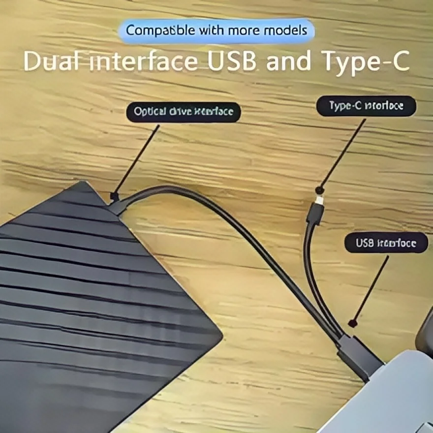 휴대용 USB-C DVD 드라이브: 초슬림 외장형 CD/DVD 버너 및 리더, 고속 쓰기 및 재생, 플러그 앤 플레이