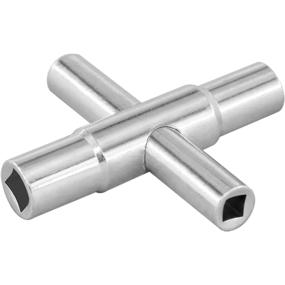 مفتاح ربط ذو 4 اتجاهات، 1/4 بوصة، 9/32 بوصة، 5/16 بوصة، 11/32 بوصة مفتاح مائي للصنبور والحنفيات ومعظم الصمامات، عبوة واحدة