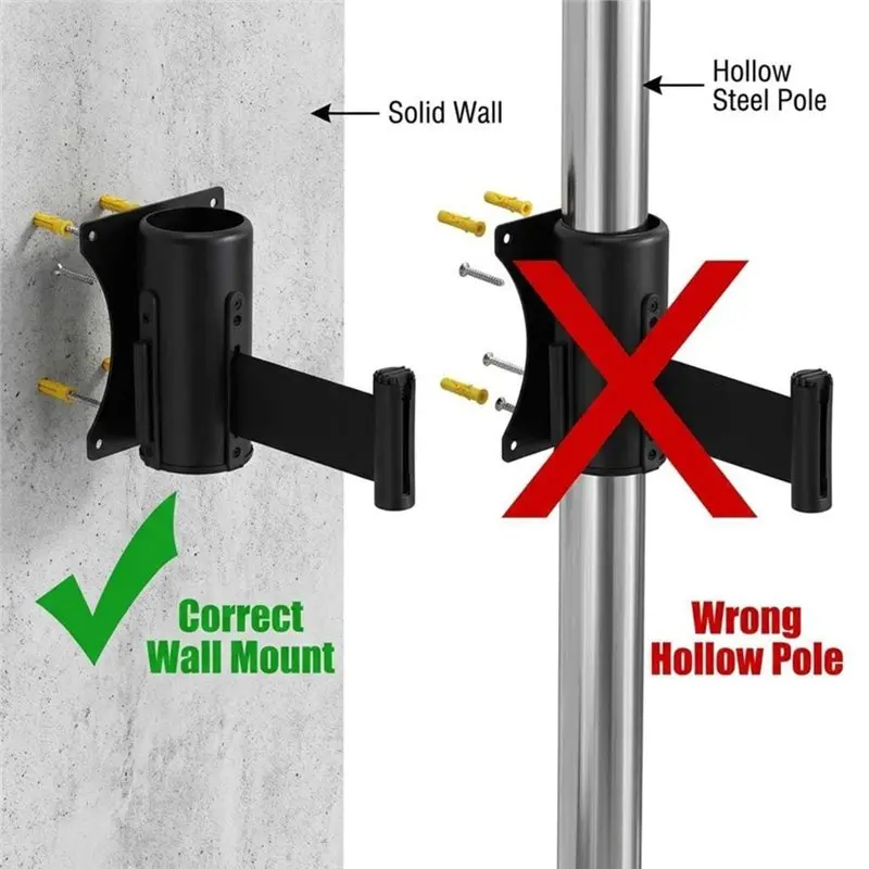 Wall Mounted Retractable Belt Barrier With 16.4 Ft Belt- 2 Pack For Retail Stores, Ideal For Crowd Control