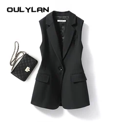 Women Jacket Solid Color Extra Soft All-Match Sleeveless Blazer Vest Open Front Casual Cardigan Lady Top Coat Women's Clothing