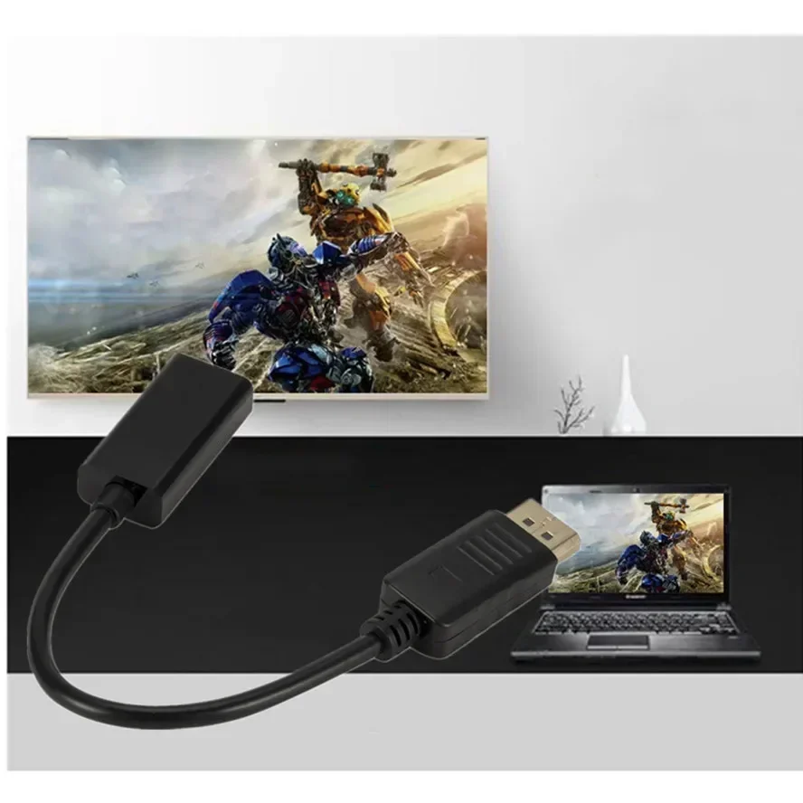 Adaptador de Cable compatible con DP a HD, 1080P, macho a hembra, para HP/DELL, portátil, PC, puerto de pantalla a convertidor de Cable compatible con HD