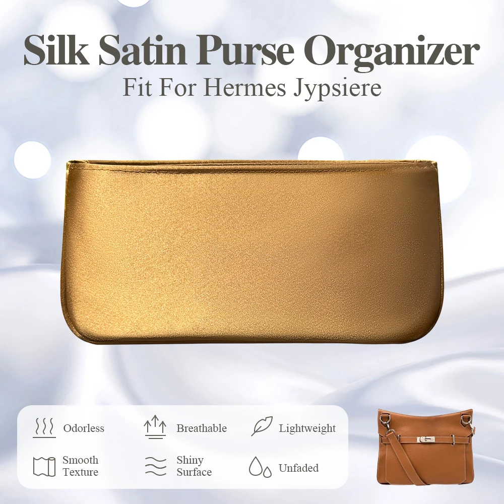 

Silk Satin Purse Organizer Insert Fit for Hermes Jypsiere Handbag Organizer Mini Inside Bag Lightweight Inner Liner Bag Insert