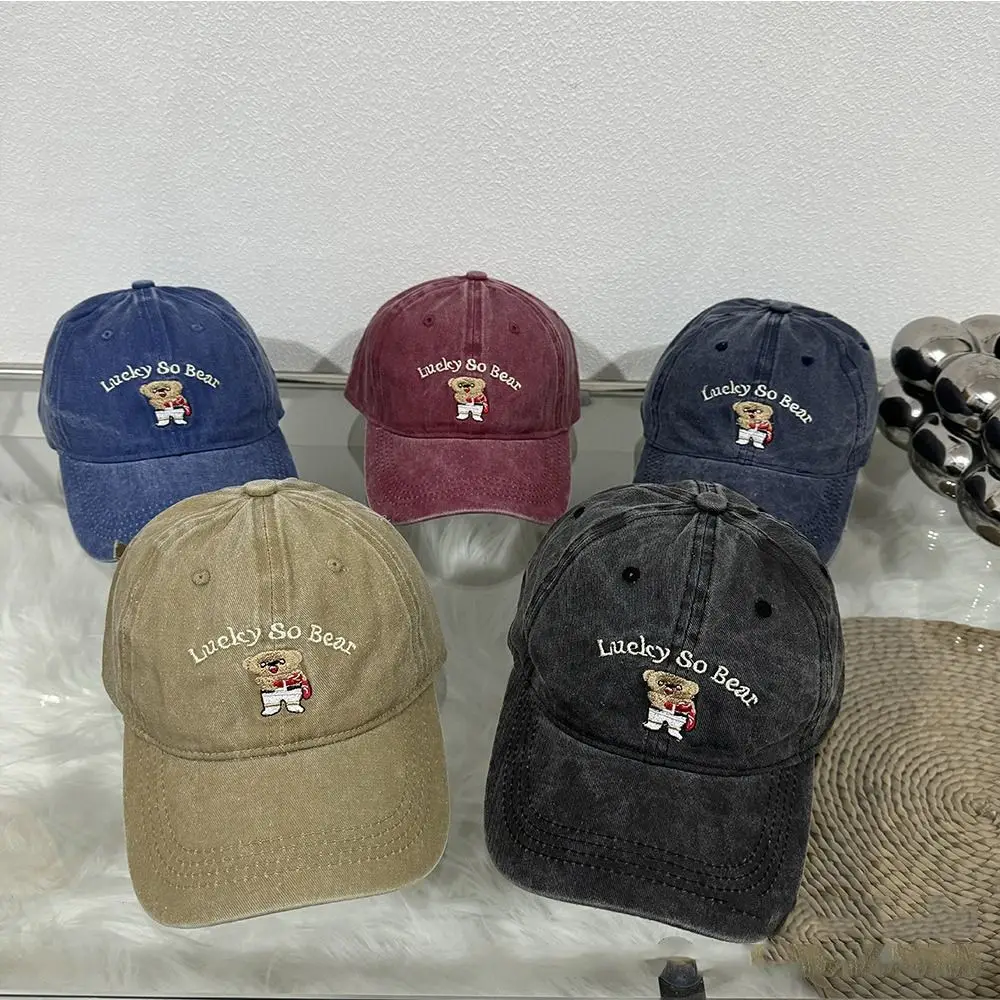 للجنسين الكرتون الدب المطرزة قبعة بيسبول قابل للتعديل تنفس بلغت ذروتها قبعة سائق الشاحنة الرياضة في الهواء الطلق