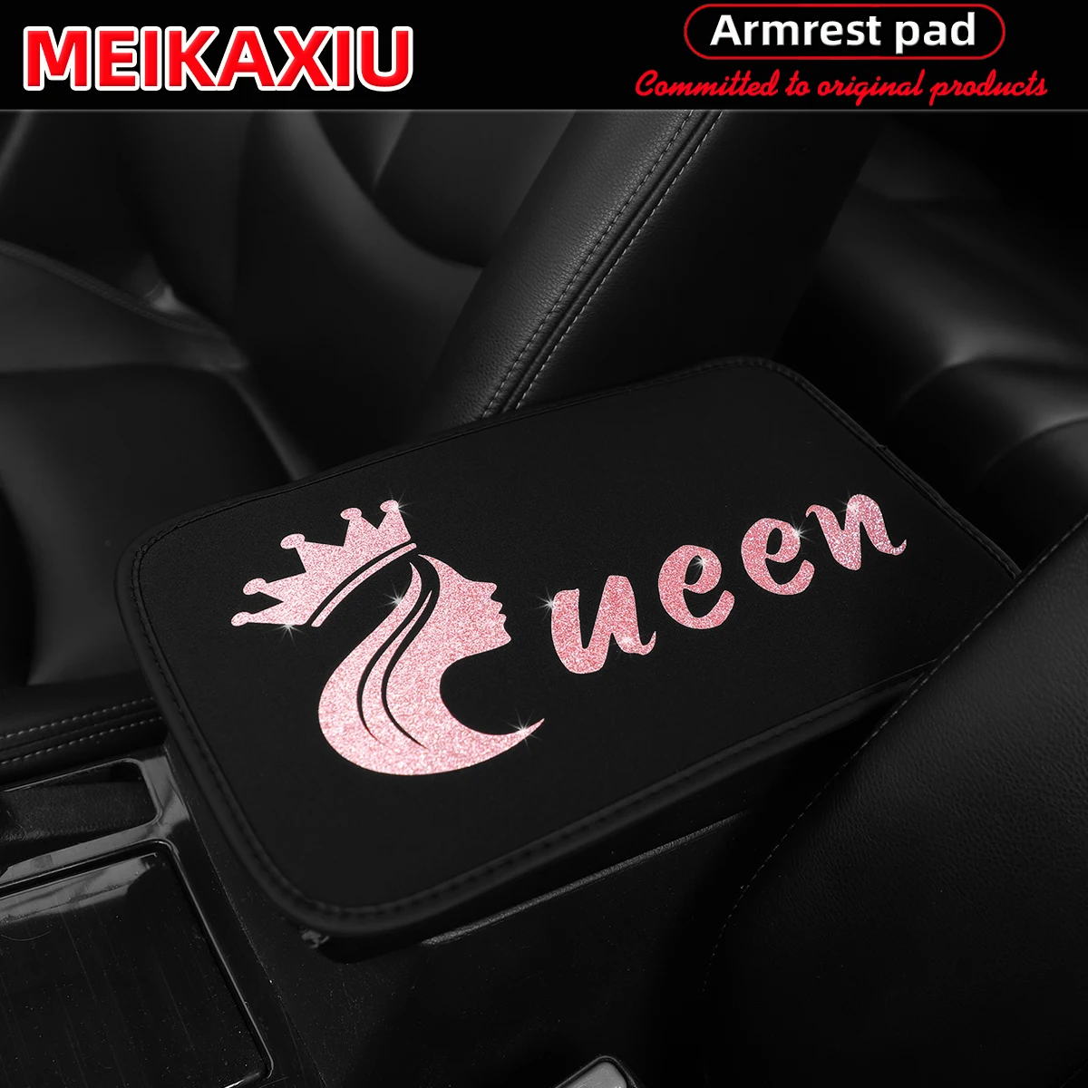 A new model Queen Flashy Beautiful Car Armrest Cover 32cm x 19cm for the center console. Car accessories for women.