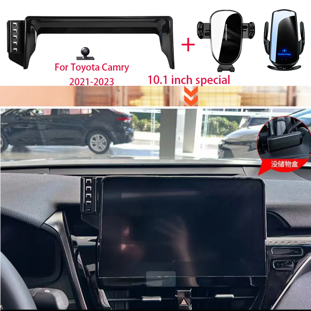 

Car Phone Holder For Toyota Camry XV70 2021- 2023 10.1 inch Screen Fixed Base Wireless Charging Phone Mount Car Accessories