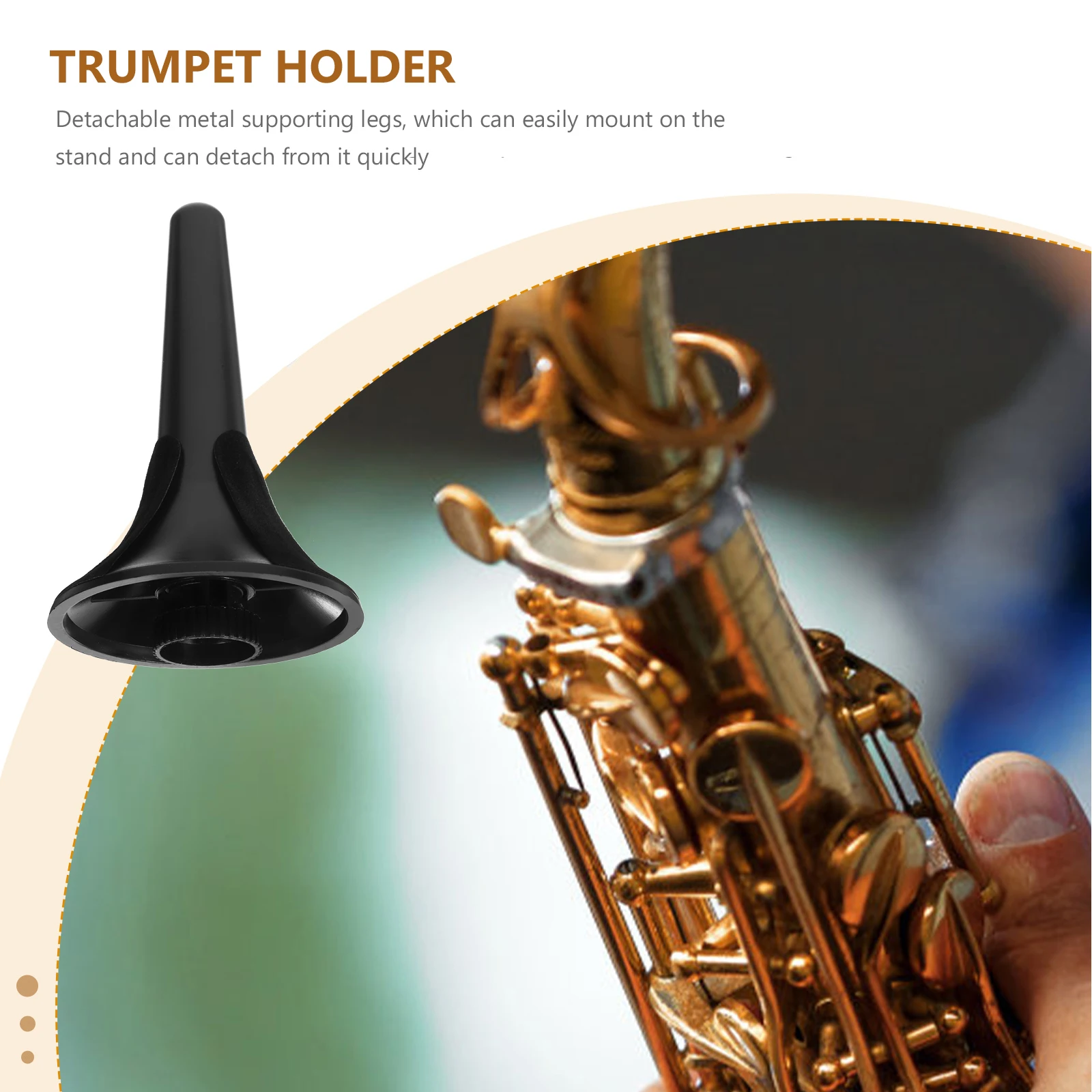 

Foldable Trumpet Stand Featuring Quick-Detach Metal Legs and Soft Fabric Pads for Secure Placement Ideal for Brass Instrument