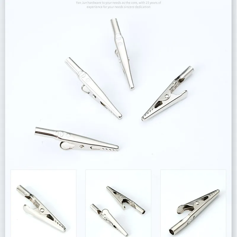 คุณภาพสูงธุรกิจอุตสาหกรรมแบตเตอรี่คลิปจระเข้ Clamps 2.01 \ "สกรู Probe แบตเตอรี่คลิป Power Clip Silver