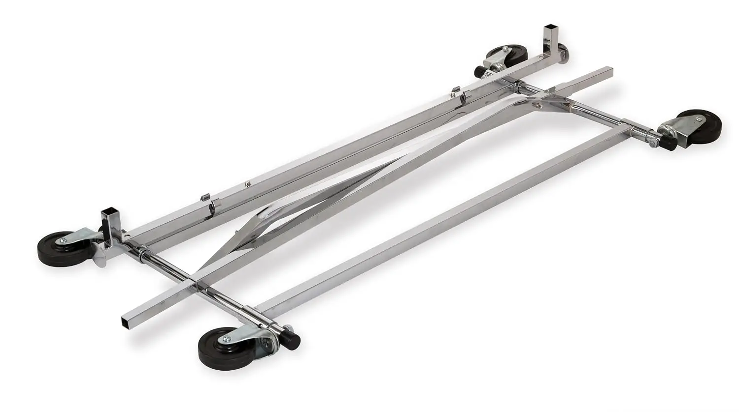Commercial Grade Collapsible Rolling Garment Rack 48in W Chrome, Customized