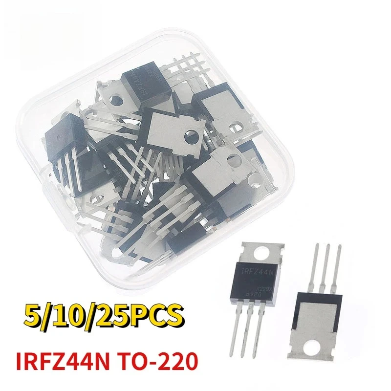 5/10/25PCS IRFZ44N TO-220 IRFZ44NPBF MOSFET Transistor Kit Field Effect Transistor for Electronics Projects