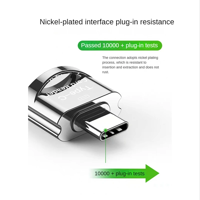 เครื่องอ่านบัตร TF บัตร TF ชนิด C เครื่องอ่านบัตร OTG อะแดปเตอร์การ์ดความจำไปยัง USB C ความเร็วสูงสำหรับโทรศัพท์มือถือแล็ปท็อป