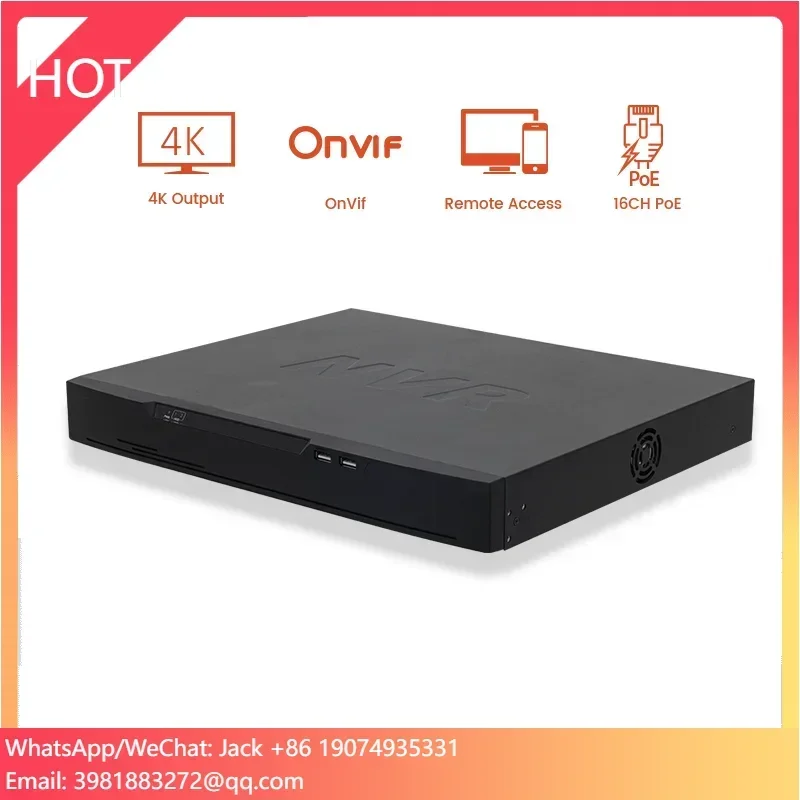 

8MP Network Video Recorder P2p H.265 NVR Support 2 SATA HDD 4K 16ch Poe Nvr