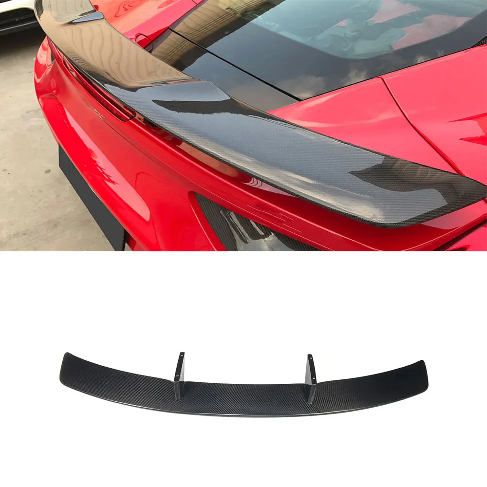 

VACOMUL Dry Carbon Fiber Car Rear Trunk Spoiler Rear Bumper Wing Boot Rear Lip for Ferrari 488 GTB 2015 - 2018 FRP