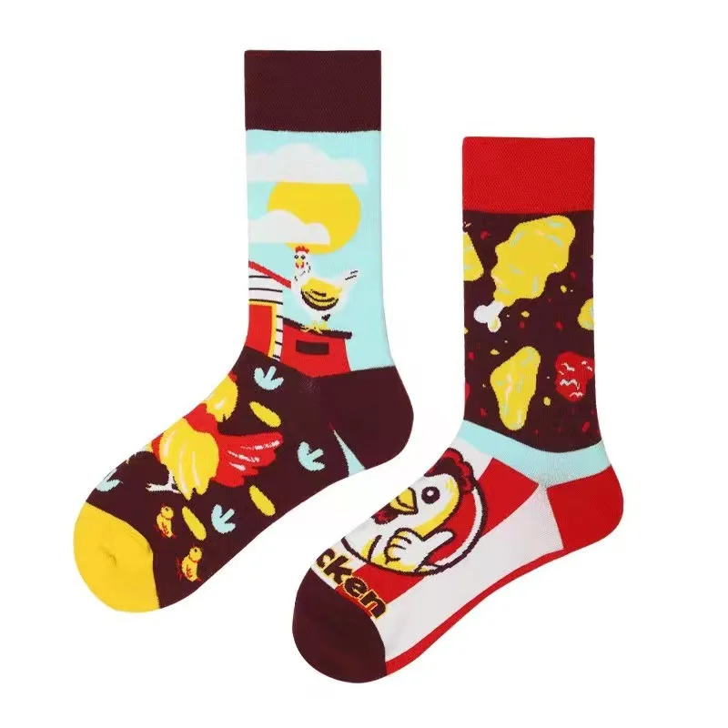 Neue Frühling Und Sommer Paare Skateboard Sox Kreative Abstrakte Kunst Harajuku Hip Hop Straßen Flut Socken Bunte Lustige Socken – Detail 6