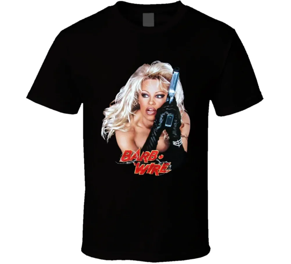 Barb Wire Pamela Anderson Movie T Shirt Vintage Short Sleeve Crew Neck Clothing