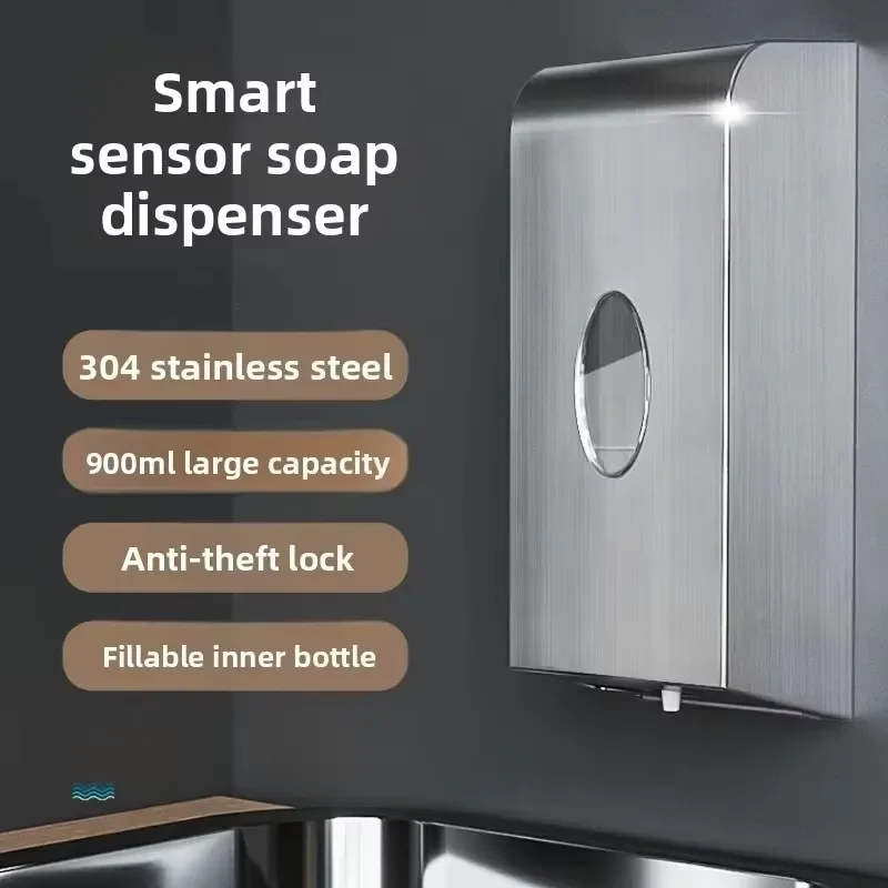 Automatic Sensor Touchless Foaming Soap Dispenser 1000ml Stainless Steel for Kitchen Bathroom Hotel & Toilet Wall-Mounted