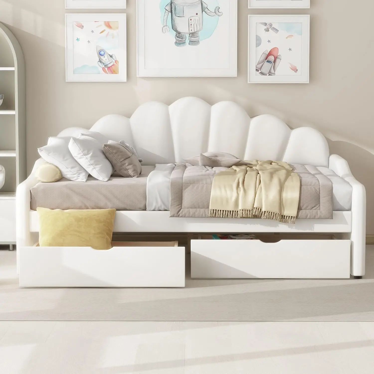 Close-up of velvet fabric and wood frame