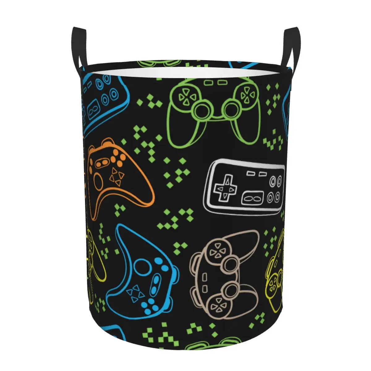 Custom Game Controller Laundry Hamper Large Storage Basket Gamer Gift Kids Nursery Toy Organizer