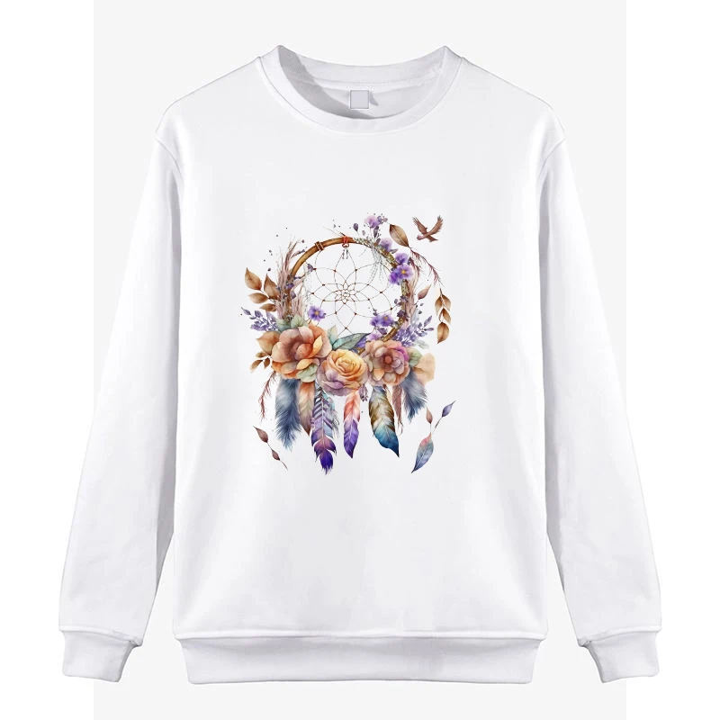 Dreamcatcher Long Sleeve Unisex Casual Crewneck Sweatshirt Pullover Loose Sweat Personality Clothing