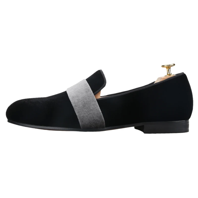 Piergitar British Style Luxurious Mix-Colors Velvet Fashion Slip-On Loafers Yuppie Model Men's Smoking Shoes For Formal Attire