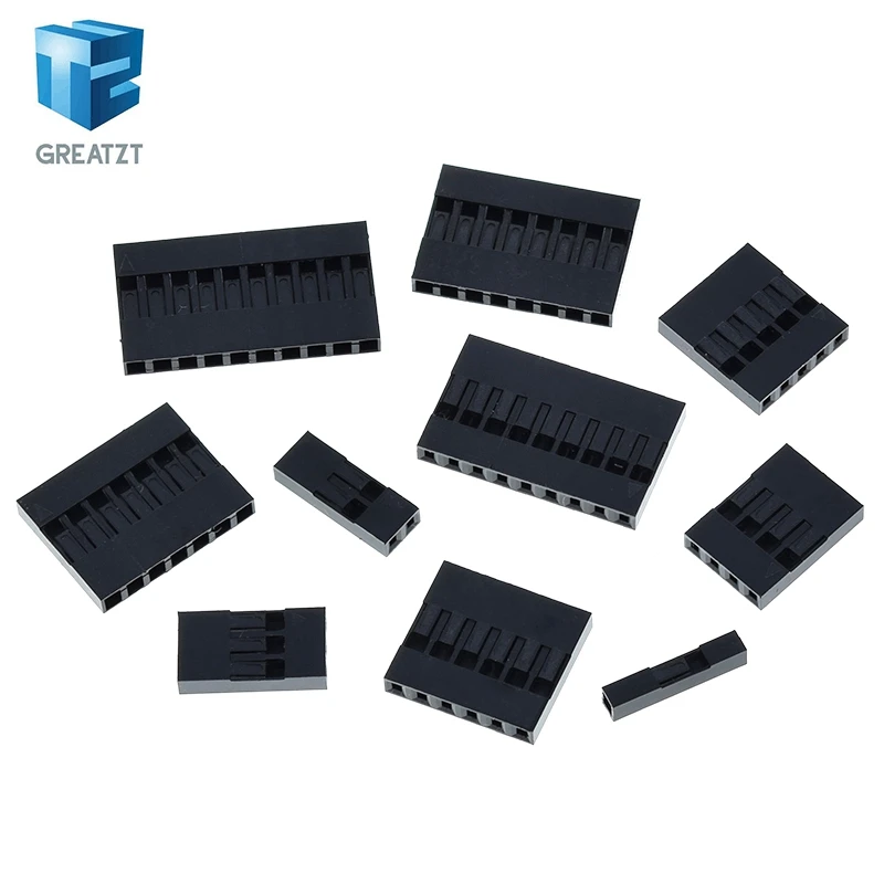 50Pcs For Dupont Plastic Shell 2.54mm Single Row For Dupont Connector 1P/2P/3P/4P/5P/6P/7P/8P/9P/10P 2*4pin/2*5pin Housing