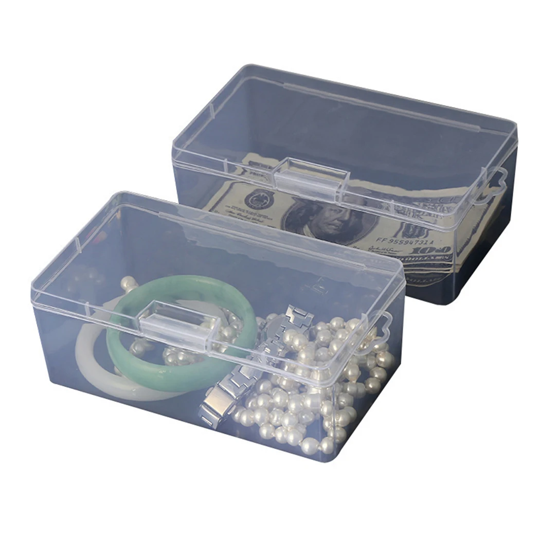 1PC Rectangular Plastic Transparent Storage Box With Lid Storage Box Collection Container Case Collection Container