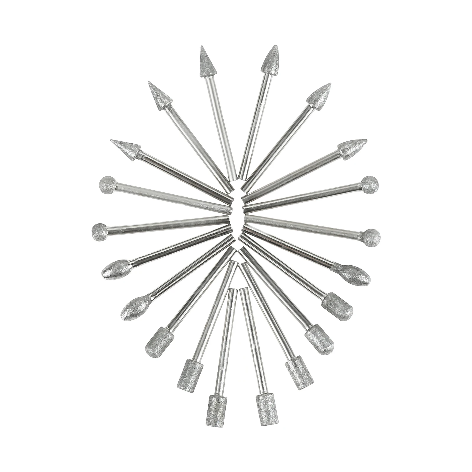 20 Stuks Diamant Slijpen Burr Bit 1/8 Inch Schacht Voor Steenhouwen Diy Slijpen Graveren Rotsen Sieraden Glas Keramiek