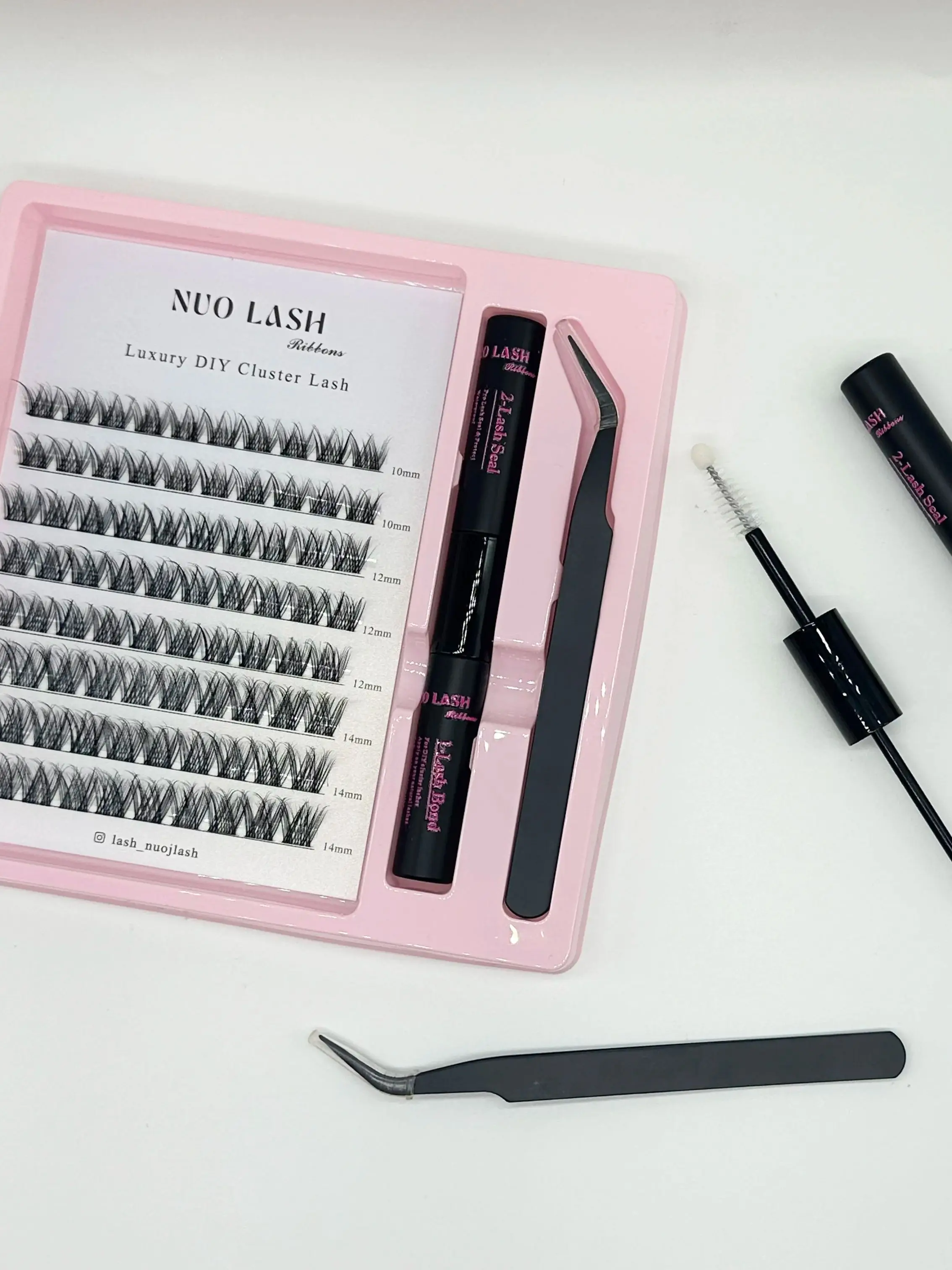 NUO vente en gros bricolage cils individuels marque privée Kit d'extension de cils prédécoupés dissolvant de joint de liaison de cils colle à cils forte tenue