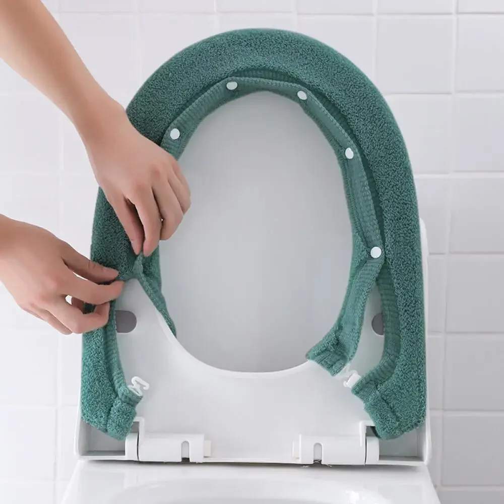 Cuscino del sedile del water spesso coperchio del bagno rinforzato grande Pad universale chiusura a scatto copriwater accessorio per la casa vendita