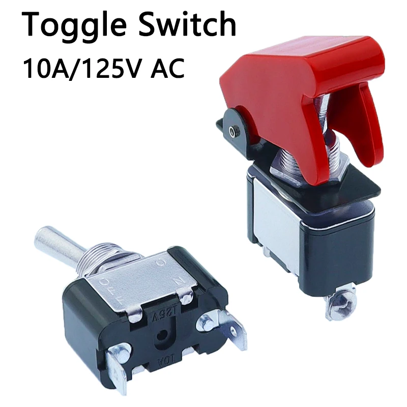 New Style KN3A-101 Toggle Switch Rocker Arm 2Pin 2Gear ON-OFF10A 125V/250V AC Cap Matching 12V, 24V, 48V, 110V, 220V Universal