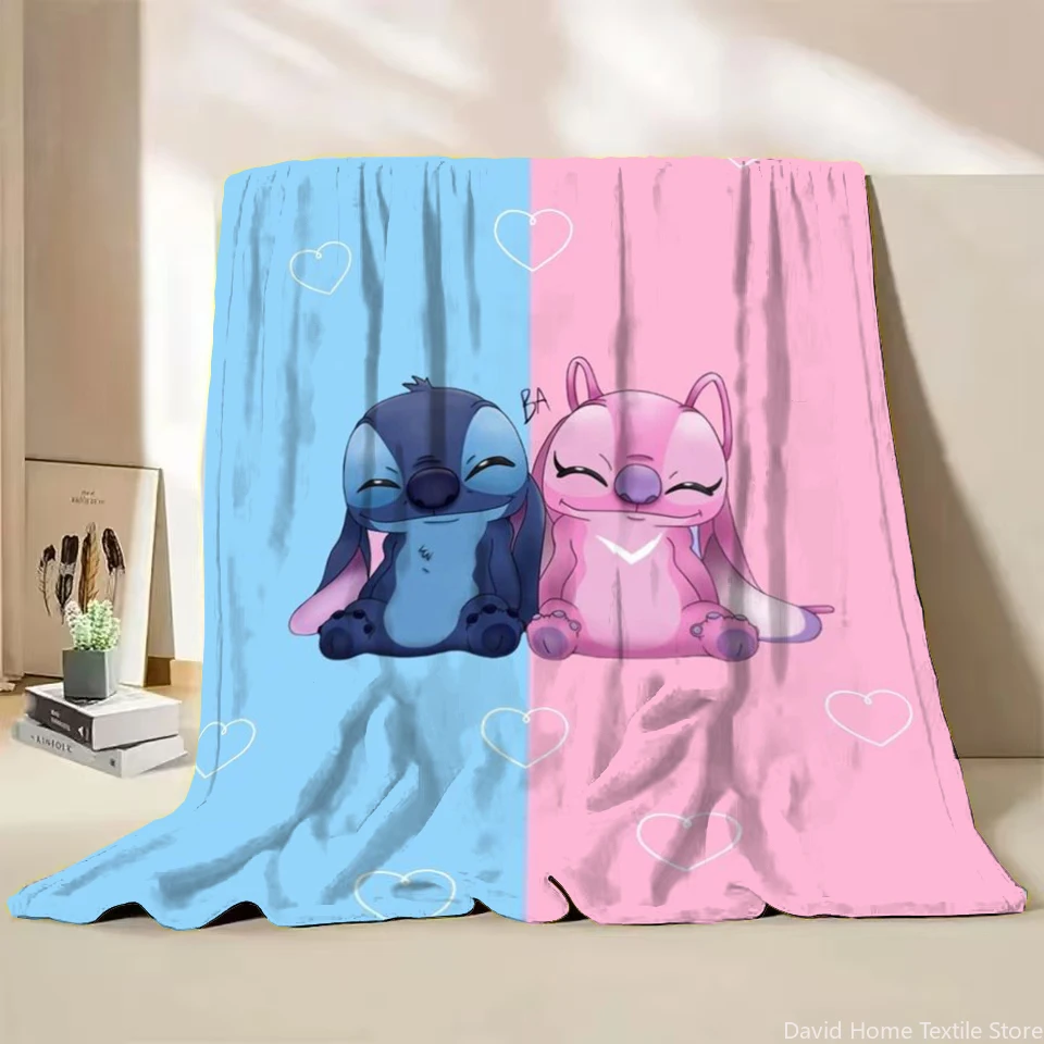 Disney Stich Cute Printed Flannel Thin Blanket King Size Luxury Winter Throw Travel Blankets for Children Sofa  Fashion Gift