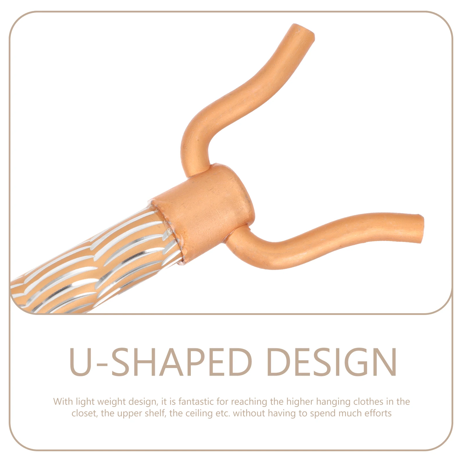 

2Pcs Aluminum Alloy Clothes Pole Retractable Lightweight Reach Tool for Wardrobe Closet Ceiling Clothes Fork Pole