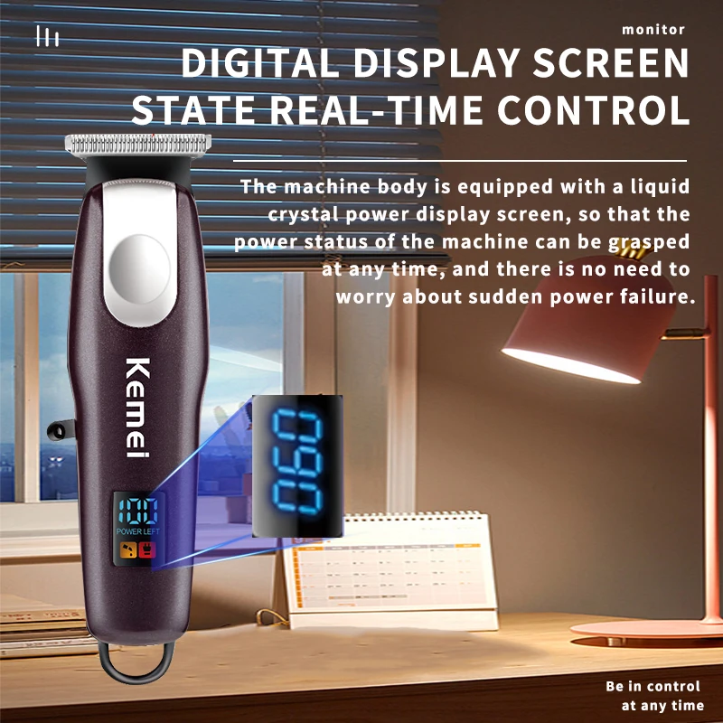 Kemei PG233 Electric Hair Clippers Barber For Men Rechargeable Home Hair Cutting Tools Professional Barber Cordless Hair Trimmer