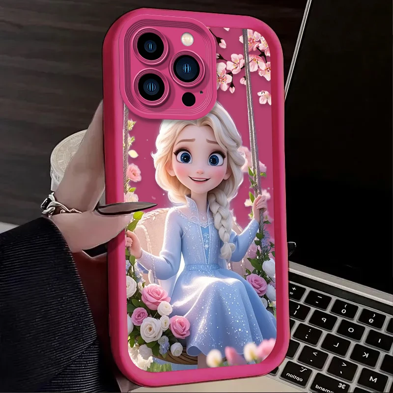 ديزني الشجعان إلسا الأميرة الحال بالنسبة آيفون 16 16E 15 14 13 12 11 برو ماكس X XS X S ماكس XR SE 2020 SE4 7 8 للصدمات الغطاء الخلفي