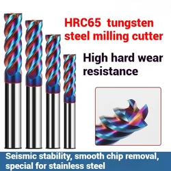 HRC65 HRC72 CARBID MILLING CUTTER 1 2 4 6 8 10 12 14 16 20mm Milling Cutter 4Flute Alloy Coating TUNGSTEN CARBID MILLING CUTTER