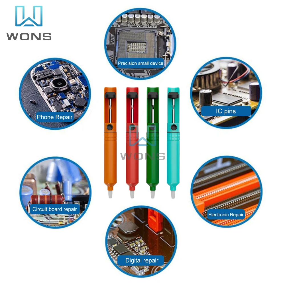 New Desoldering Pump Vacuum Iron Removal Tin Gu Soldering Sucker Pen Removal Vacuum Soldering Iron Desolder Hand Welding Tools