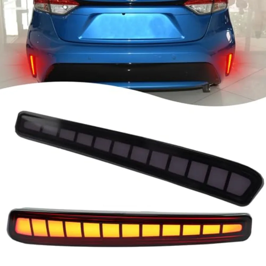 

【Spot goods】2PC Rear Bumper Reflectors LightBrake Tail Light Lamps Compatible with Toyota Corolla 2020-2025 LE SE XSE XLE Amber