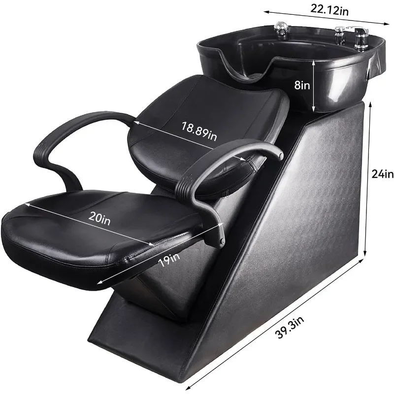 Ainfox Shampoo Barber Backwash Chair, ABS Plastic Shampoo Bowl Sink Chair for Spa Beauty,new