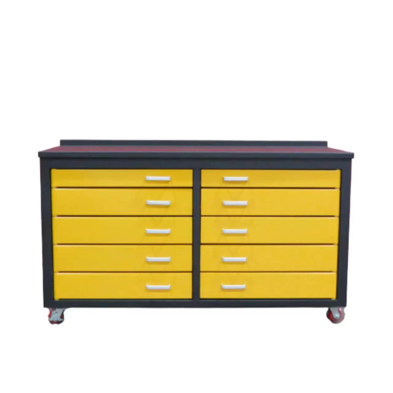 6ft Storage Cabinet with Workbench (10 Drawers)